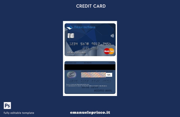 modello di carta mastercard della banca Paritet della Bielorussia in stile verif